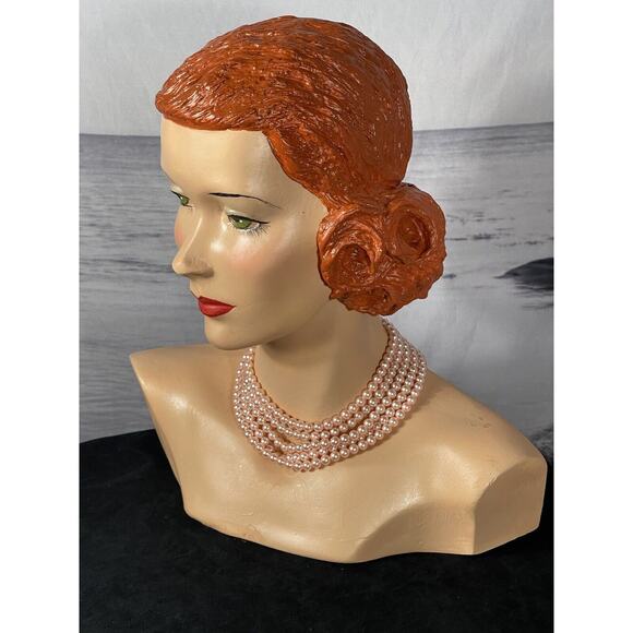 Pink Pearl Necklace Multi Strand Choker Statement Faux - Picture 14 of 16